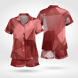 Latest Army Style Short Sleeve Pyjama Set Made Of Satin Silk