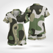 Military Style Short Sleeve Satin Pyjama Set Stylish And Comfortable