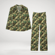 Army Style Long Sleeve Short Pyjamas Made Of Satin Silk