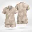 Fine Army Style Short Sleeve Long Trouser Pyjamas Made Of Satin Silk