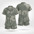Camouflage Ladies Short Sleeve Satin Pyjamas Soft And Cozy