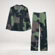 Army Style Ladies Long Sleeve Pyjamas Made Of Satin Silk