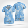 Camo Satin Short Sleeve Pyjama Set Made Of Satin Silk