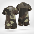 Amazing Camouflage Short Sleeve Satin Pyjamas Soft And Cozy