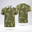 Camouflage Polo For Men's Clothing High-Quality Mesh Fabric White Collar