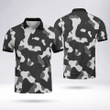 Army Style Custom Polo Shirts No Minimum Breathable Comfy Fabric Black Collar