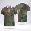Camouflage Athletic Fit Polo Shirts High-Quality Mesh Fabric White Collar