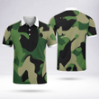 Camouflage Cheap Designer Polo Shirts Breathable Comfy Fabric White Collar