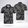 Military Style Cool Polo Shirts Breathable Comfy Fabric Black Collar