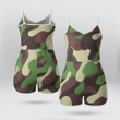 Army Print Shorts Jumpsuit Romper Soft And Breathable