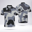 Camo Cheap Polo T Shirts High-Quality Mesh Fabric Black Collar