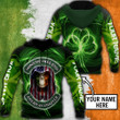 3D All Over Printed Skull Irish St Patrick Day Unisex Shirts Custom Name XT