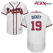 Men's Atlanta Braves #19 R.A. Dickey White Home Stitched Mlb Majestic Flex Base Jersey Mlb