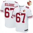 Men's San Francisco 49Ers #67 Daniel Kilgore White 70Th Anniversary Patch Stitched Nfl Nike Elite Jersey Nfl