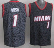 Miami Heat #1 Chris Bosh Black Leopard Print Fashion Jersey Nba