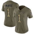 Women's Nike Indianapolis Colts #1 Pat Mcafee Olive Camo Stitched Nfl Limited 2017 Salute To Service Jersey Nfl- Women's