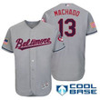 Men's Baltimore Orioles #13 Manny Machado Gray Stars & Stripes Fashion Independence Day Stitched Mlb Majestic Cool Base Jersey Mlb