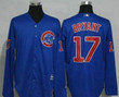 Men's Chicago Cubs #17 Kris Bryant Royal Blue Long Sleeve Stitched Mlb Majestic Cool Base Jersey Mlb