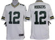 Nike Green Bay Packers #12 Aaron Rodgers White Limited Jersey Nfl