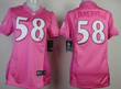 Nike Baltimore Ravens #58 Elvis Dumervil Pink Love Womens Jersey Nfl- Women's