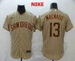 Men's San Diego Padres #13 Manny Machado Gray Pinstripe Stitched Mlb Flex Base Nike Jersey Mlb
