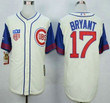 Men's Chicago Cubs #17 Kris Bryant Cream With Blue 1942 Turn Back The Clock Jersey Mlb
