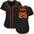 Giants #25 Barry Bonds Black Alternate Women's Stitched Baseball Jersey Mlb- Women's