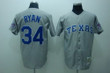 Texas Rangers #34 Nolan Ryan 1993 Gray Throwback Jersey Mlb