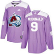 Adidas Avalanche #9 Lanny Mcdonald Purple Fights Cancer Stitched Nhl Jersey Nhl