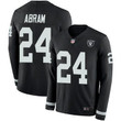 Raiders #24 Johnathan Abram Black Team Color Men's Stitched Football Limited Therma Long Sleeve Jersey Nfl