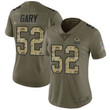 Packers #52 Rashan Gary Olive Camo Women's Stitched Football Limited 2017 Salute To Service Jersey Nfl- Women's