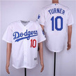 Los Angeles Dodgers 10 Justin Turner White Cool Base Jersey Mlb