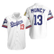 Los Angeles Dodgers Muncy 13 2020 Championship Golden Edition White Jersey Inspired Style Hawaiian Shirt