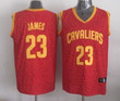 Cleveland Cavaliers #23 Lebron James Red Leopard Print Fashion Jersey Nba