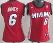 Miami Heat #6 Lebron James Red Womens Jersey Nba- Women's