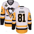 Men's Pittsburgh Penguins #81 Phil Kessel White Third 2017 Stanley Cup Finals Patch Stitched Nhl Reebok Hockey Jersey Nhl