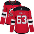 Adidas New Jersey Devils #63 Jesper Bratt Red Home Women's Stitched Nhl Jersey Nhl- Women's