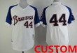 Personalize Jersey Custom Atlanta Braves 1974 White Throwback Jersey Mlb