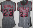 Chicago Bulls #23 Michael Jordan Gray Static Fashion Womens Jersey Nba- Women's