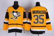 Pittsburgh Penguins #35 Tom Barrasso Yellow Throwback Ccm Jersey Nhl