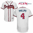 Men's Atlanta Braves #4 Brandon Phillips White Home Stitched Mlb Majestic Flex Base Jersey Mlb