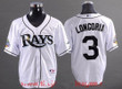 Men's Tampa Bay Rays #3 Evan Longoria White 2008 World Series Patch Stitched Mlb Collection Jersey Mlb