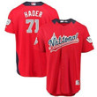 Men's National League #71 Josh Hader Majestic Red 2018 Mlb All-Star Game Home Run Derby Player Jersey Mlb