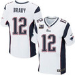 Nike New England Patriots #12 Tom Brady White C Patch Elite Jersey Nfl