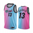 Nike Heat #13 Bam Adebayo Blue Pink Nba Swingman 2020-21 City Edition Jersey Nba
