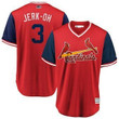 Men's St. Louis Cardinals 3 Jedd Gyorko Jerk-Oh Majestic Red 2018 Players' Weekend Cool Base Jersey Mlb