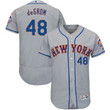 Men's New York Mets 48 Jacob Degrom Gray 150Th Patch Flexbase Jersey Mlb