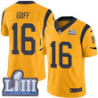 #16 Limited Jared Goff Gold Nike Nfl Youth Jersey Los Angeles Rams Rush Vapor Untouchable Super Bowl Liii Bound Nfl