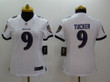 Nike Baltimore Ravens #9 Justin Tucker 2013 White Limited Womens Jersey NFL- Women's