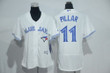 Women's Toronto Blue Jays #11 Kevin Pillar White Home 2016 Flexbase Stitched Baseball Jersey Mlb- Women's